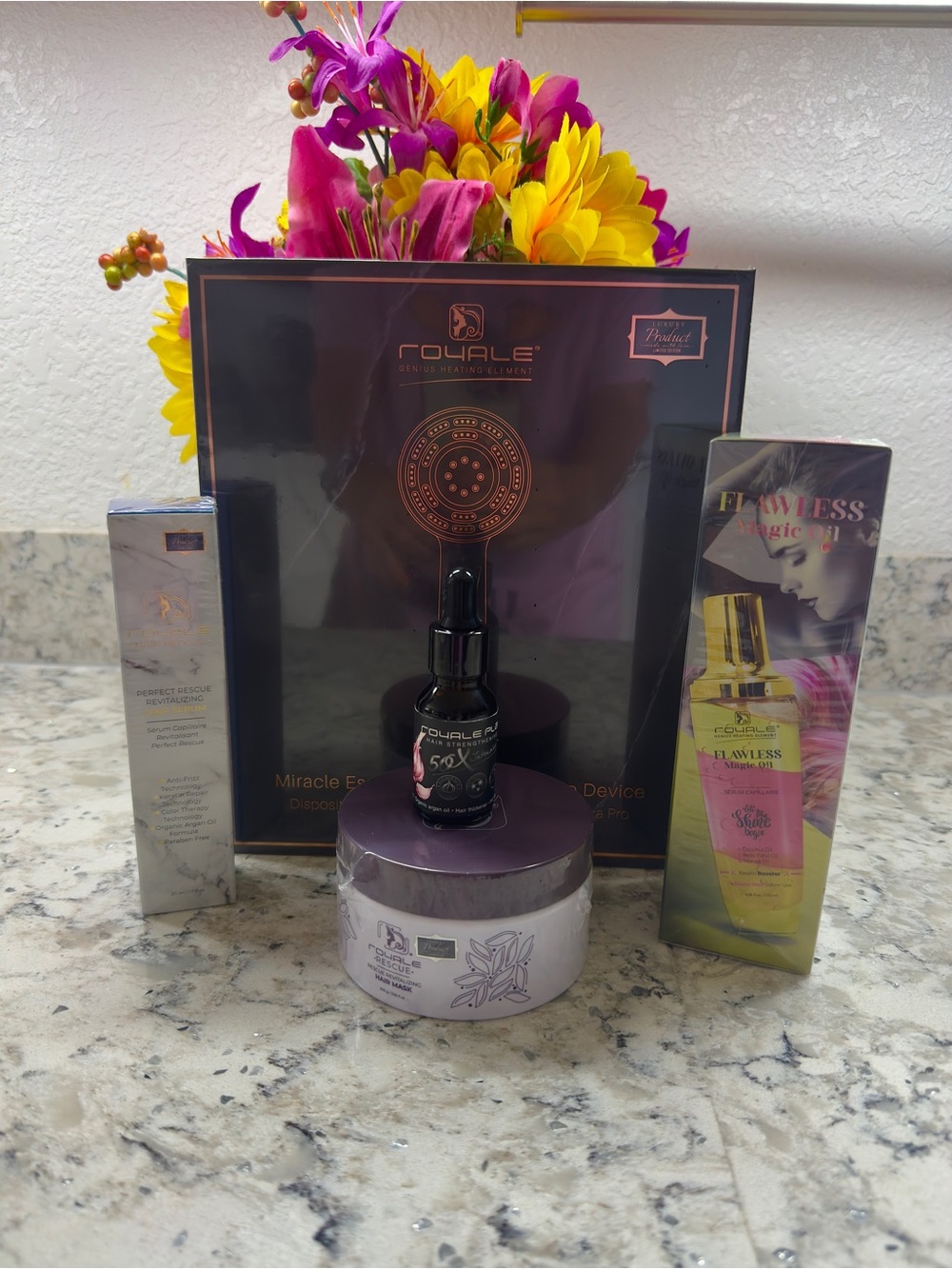 Royale Hair Miracle Essential Follica Pro Scalp Device w/ Hair Treatment Set